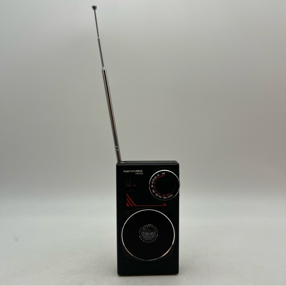 Vtg Hanimex HR 1015 Handheld Portable Radio AM/FM Works Korea Black 4.5x2.5